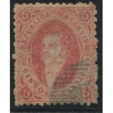 ARGENTINA 1864 GJ 19 RIVADAVIA ESTAMPILLA DE 1ra TIRADA HERMOSA DE PERFECTA CALIDAD U$ 30